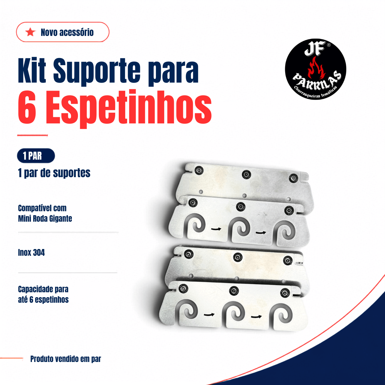 Kit Suporte Espetinhos MRG - JF Parrilas - Imagem 3