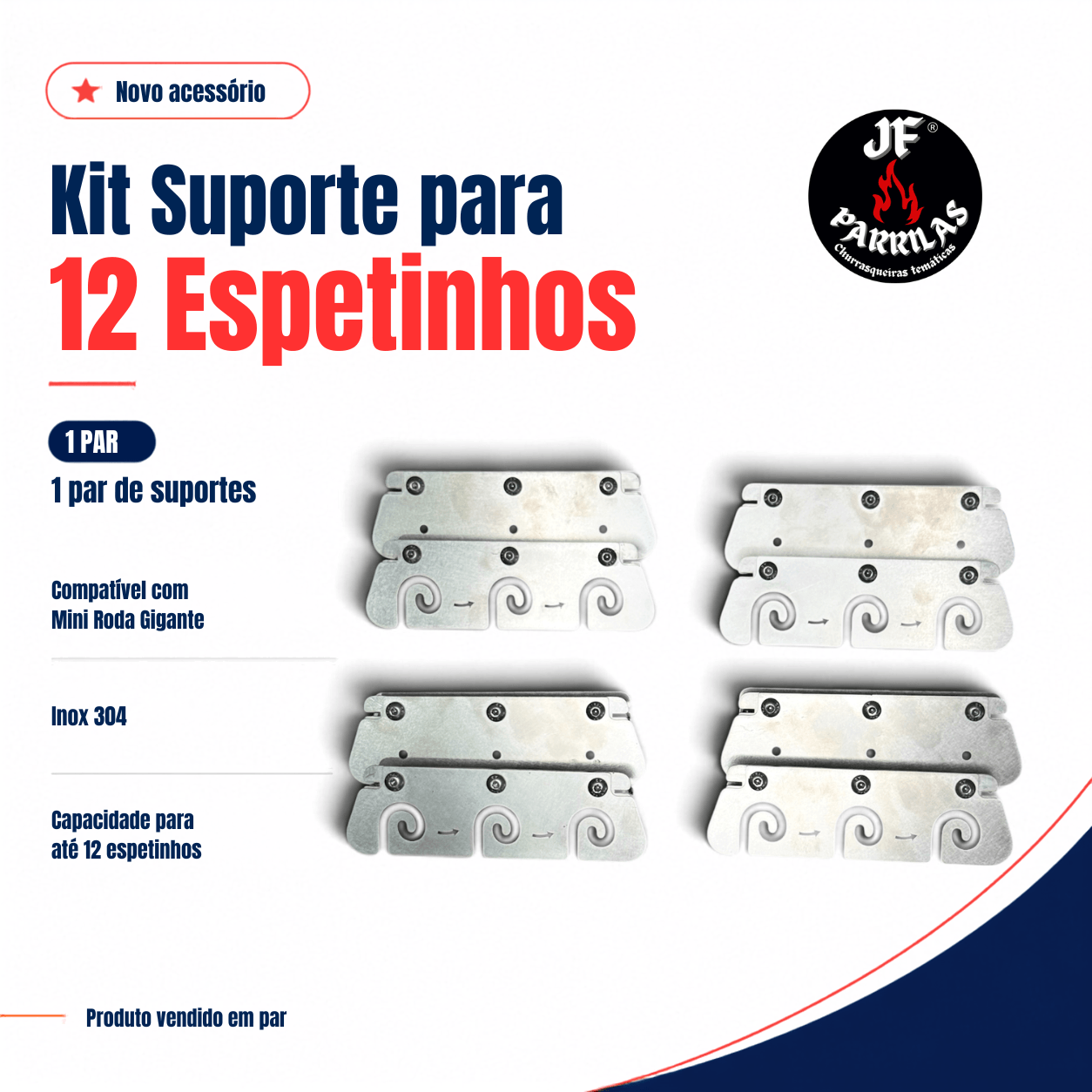 Kit Suporte Espetinhos MRG - JF Parrilas - Imagem 4