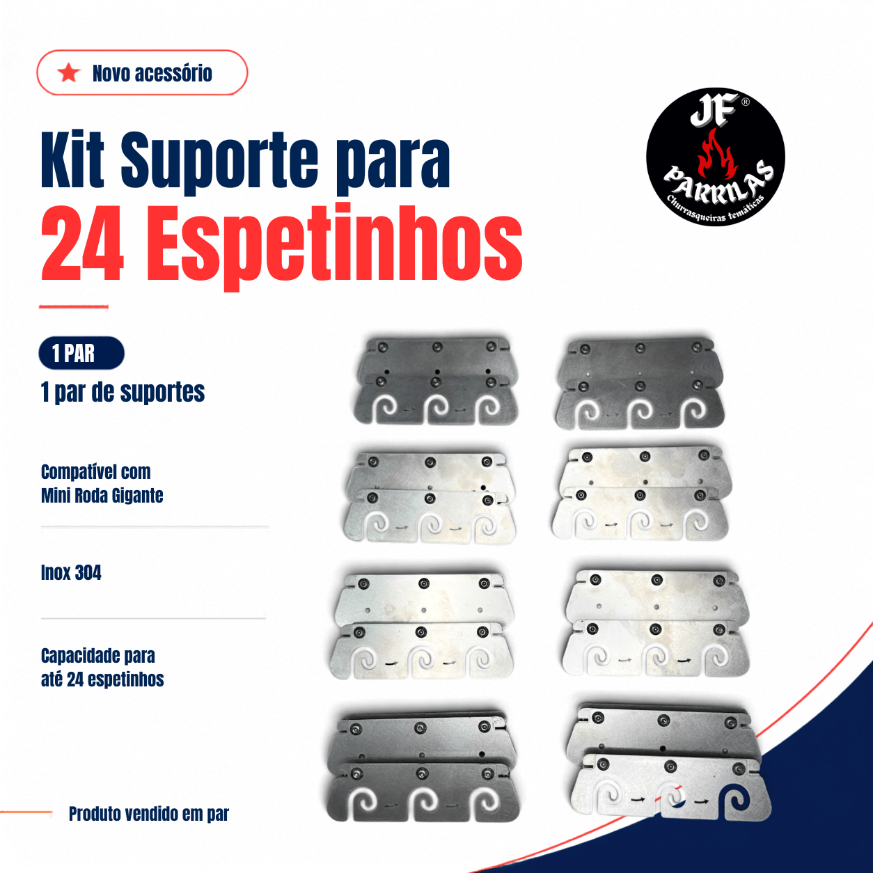 Kit Suporte Espetinhos MRG - JF Parrilas - Imagem 6