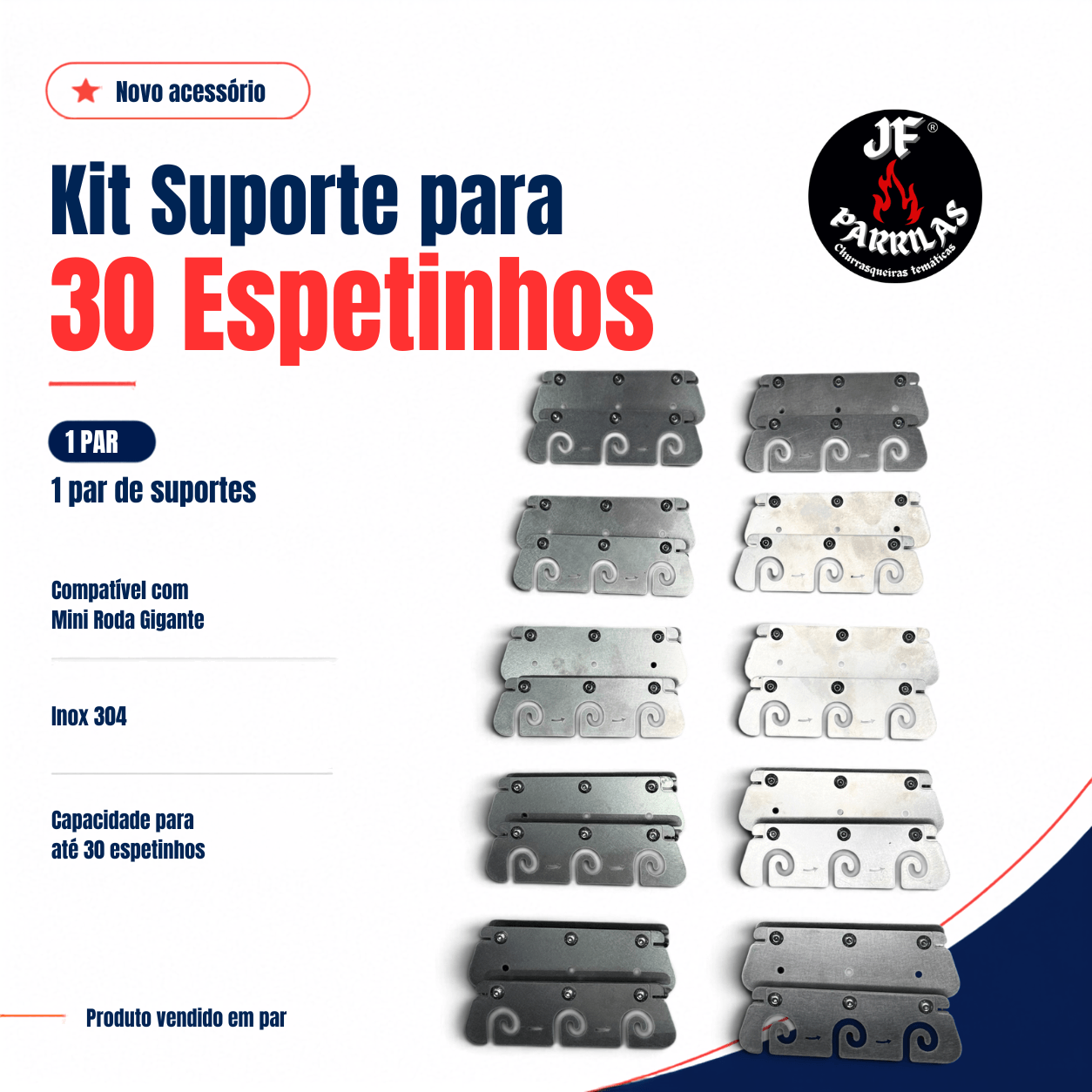 Kit Suporte Espetinhos MRG - JF Parrilas - Imagem 7