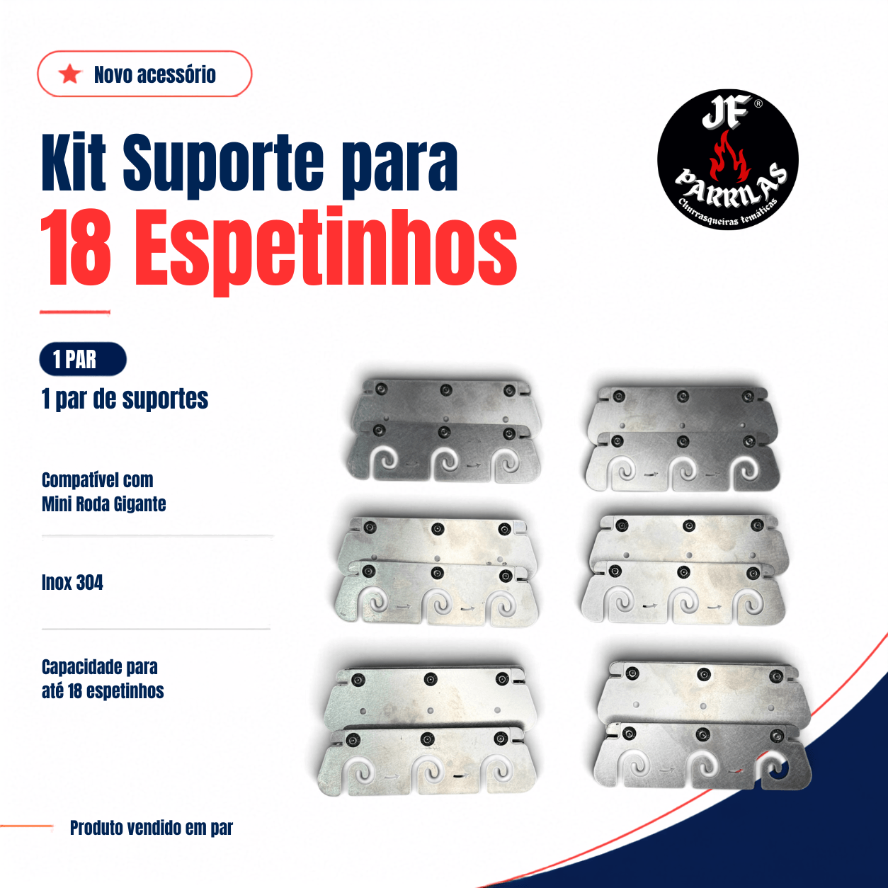 Kit Suporte Espetinhos MRG - JF Parrilas - Imagem 5